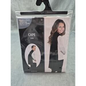 Super Hero Black Cape Costume Fits Adult Or Child Halloween Pretend Play